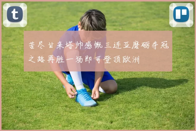 苦尽甘来塔帅感慨三连亚磨砺夺冠之路再胜一场即可登顶欧洲